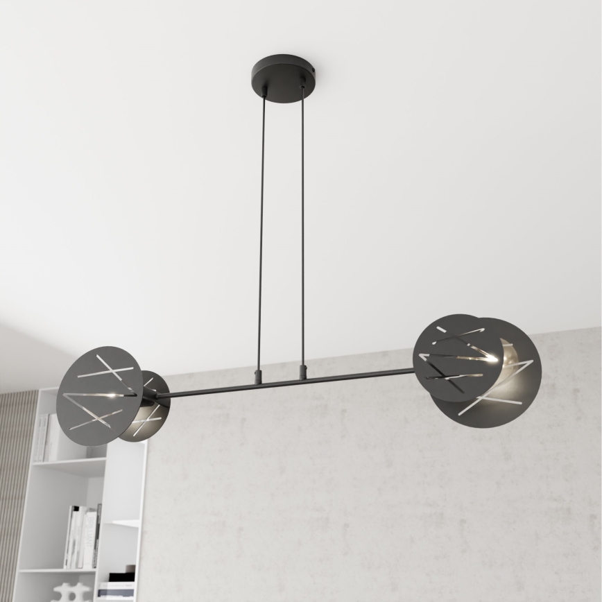 Lustra ar auklu XOTIC 2xE27/15W/230V melna