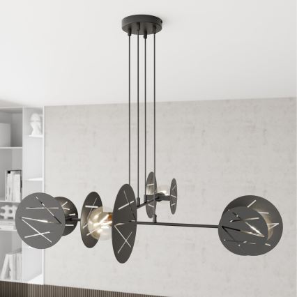 Lustra ar auklu XOTIC 4xE27/15W/230V melna