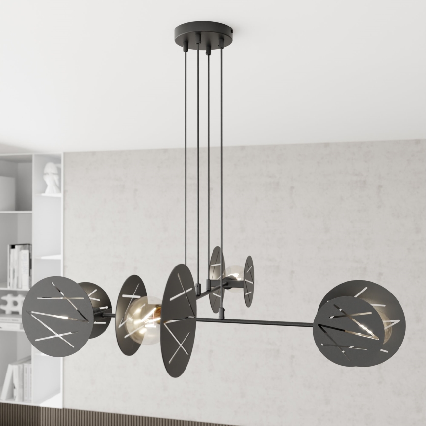 Lustra ar auklu XOTIC 4xE27/15W/230V melna