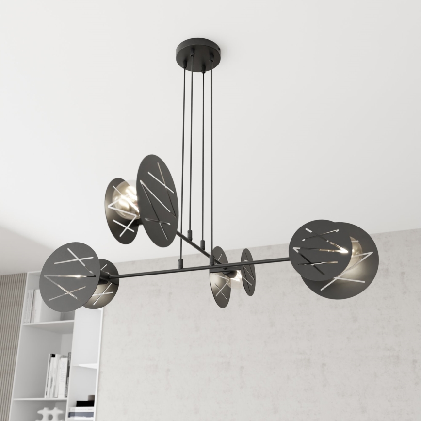 Lustra ar auklu XOTIC 4xE27/15W/230V melna