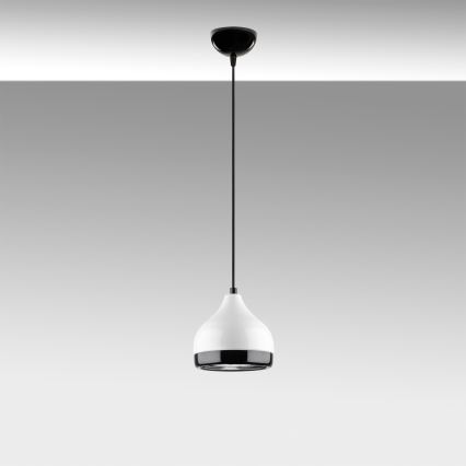 Lustra ar auklu YILDO 1xE27/40W/230V balta/melna