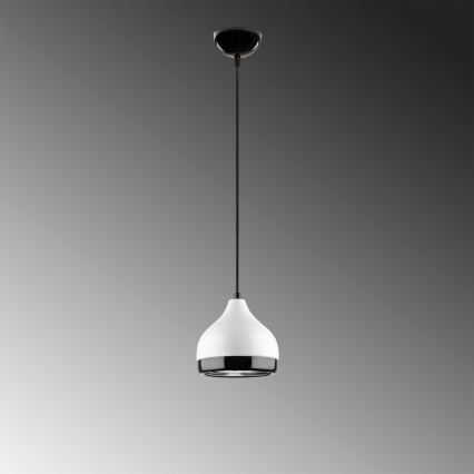 Lustra ar auklu YILDO 1xE27/40W/230V balta/melna