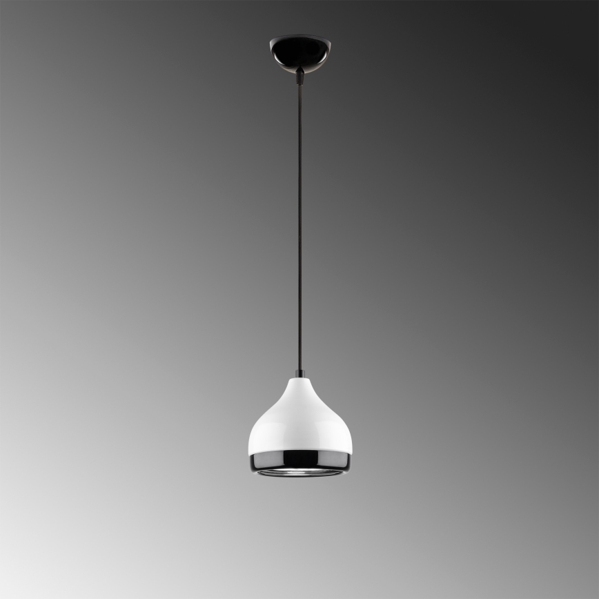 Lustra ar auklu YILDO 1xE27/40W/230V balta/melna