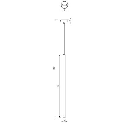 Lustra ar auklu YORU 1xG9/8W/230V 70 cm melna