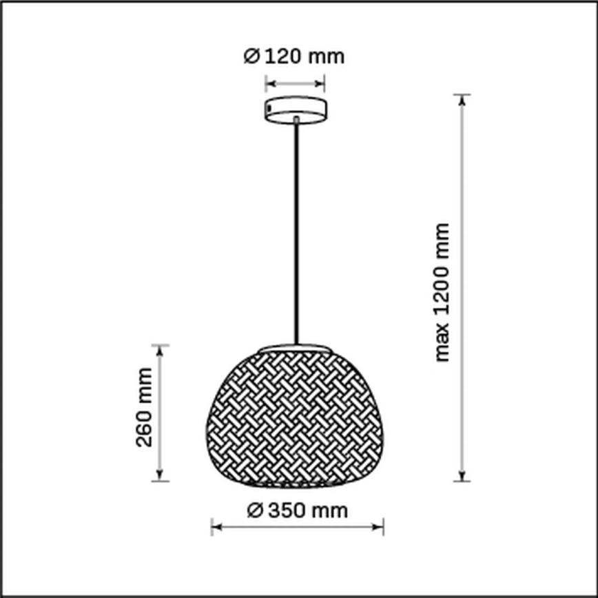 Lustra ar auklu ZANZIBAR 1xE27/20W/230V d. 35 cm bambusa