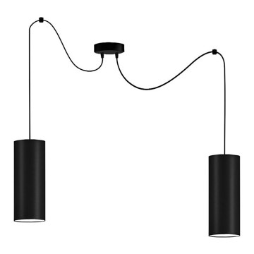 Lustra ar auklu ZIK 2xE27/40W/230V zirneklis melna