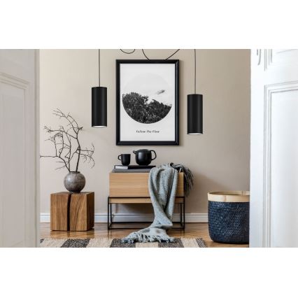 Lustra ar auklu ZIK 2xE27/40W/230V zirneklis melna