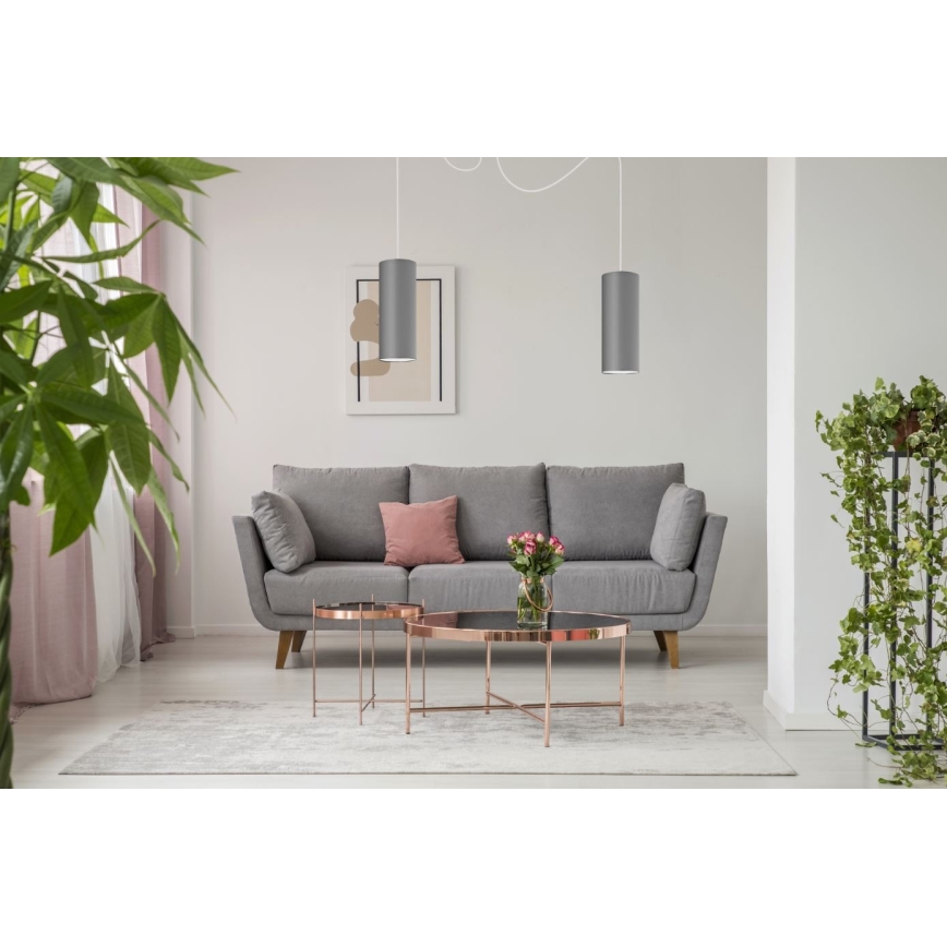 Lustra ar auklu ZIK 2xE27/40W/230V zirneklis pelēka