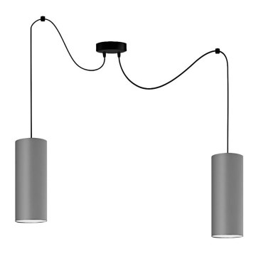 Lustra ar auklu ZIK 2xE27/40W/230V zirneklis pelēka