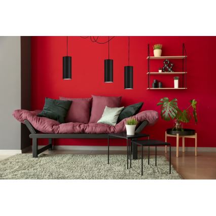 Lustra ar auklu ZIK 3xE27/40W/230V zirneklis melna