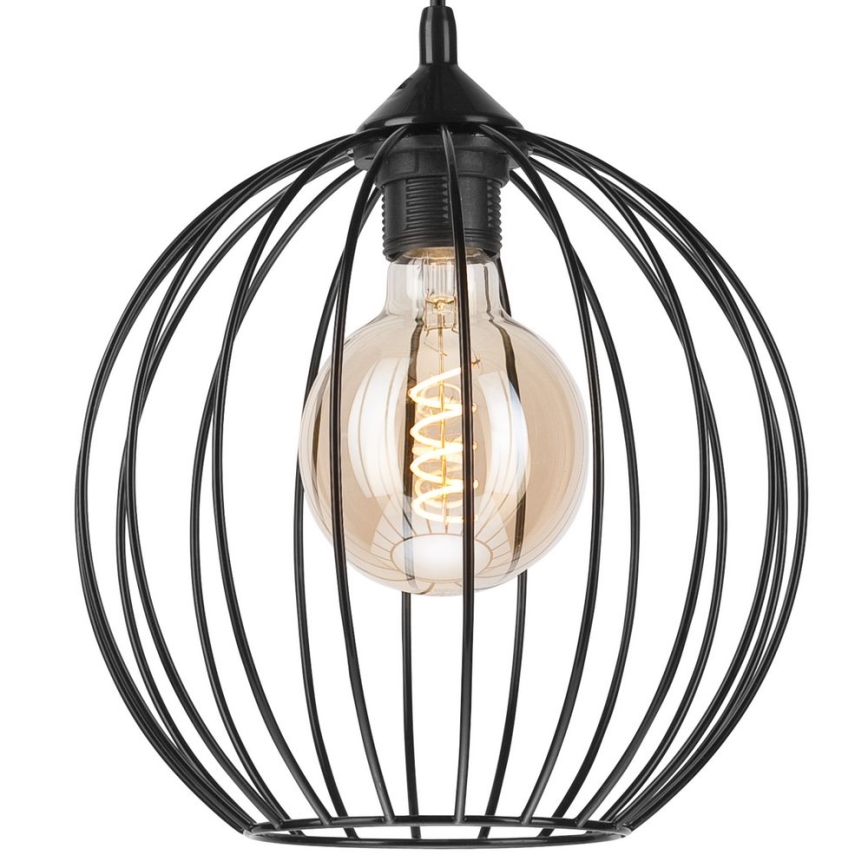 Lustra ar auklu ZOYA 1xE27/60W/230V melna