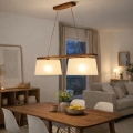 Lustra ar kabeli AIDA 2xE27/60W/230V Ø 35 cm ozols/valrieksts