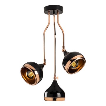 Lustra ar kātu YILDO 3xE27/40W/230V melna/vara krāsā