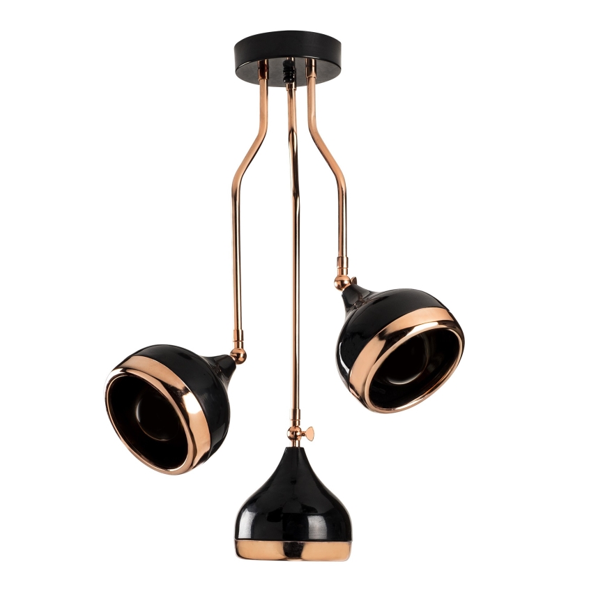 Lustra ar kātu YILDO 3xE27/40W/230V melna/vara krāsā