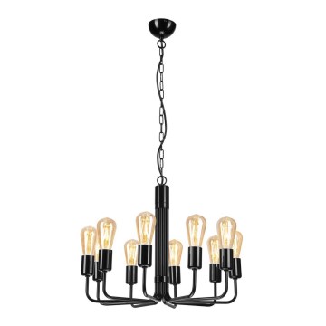 Lustra ar ķēdi 10xE27/60W/230V melna