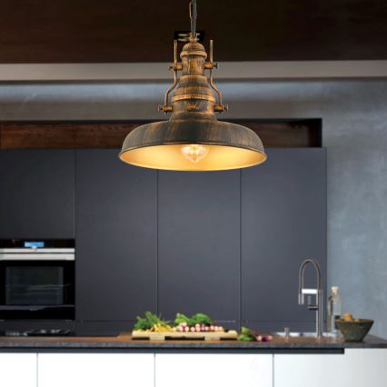 Lustra ar ķēdi 1xE27/40W/230V bronza
