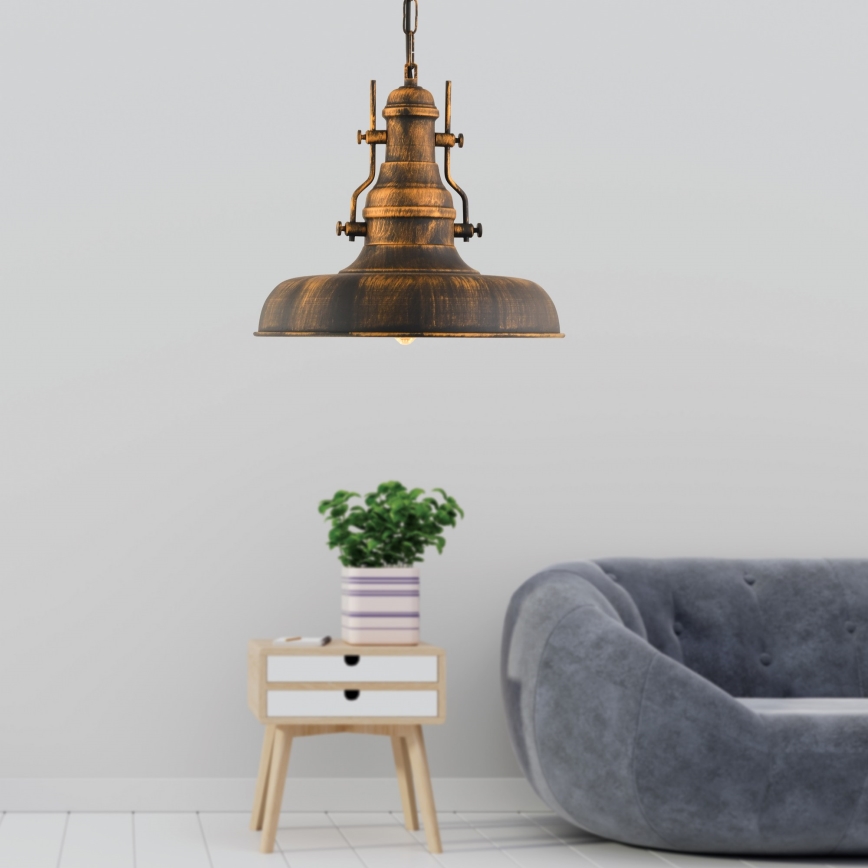 Lustra ar ķēdi 1xE27/40W/230V bronza