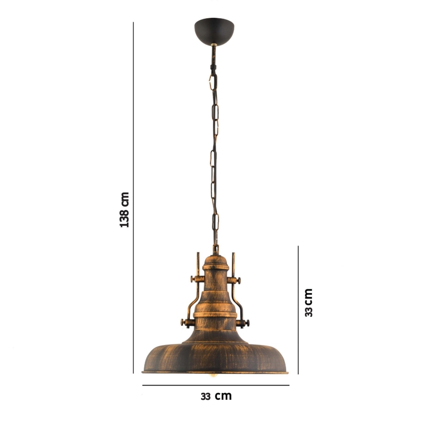 Lustra ar ķēdi 1xE27/40W/230V bronza