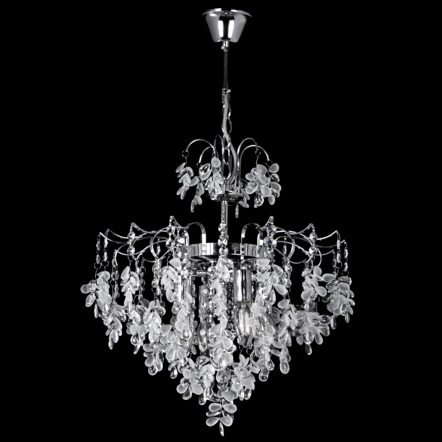 Lustra ar ķēdi 4xE14/60W/230V d. 40 cm spīdīgi hromēts