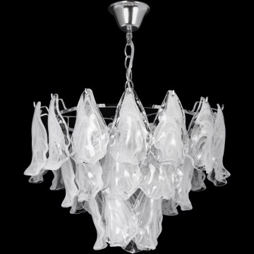 Lustra ar ķēdi 4xE27/60W/230V d. 40 cm spīdīgi hromēts/balta