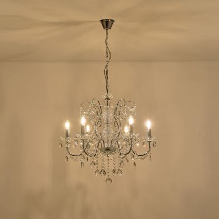 Lustra ar ķēdi 6xE14/15W/230V