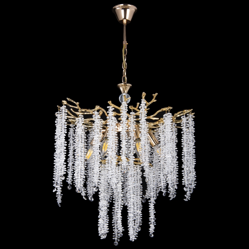 Lustra ar ķēdi 6xE14/60W/230V d. 53 cm zelta