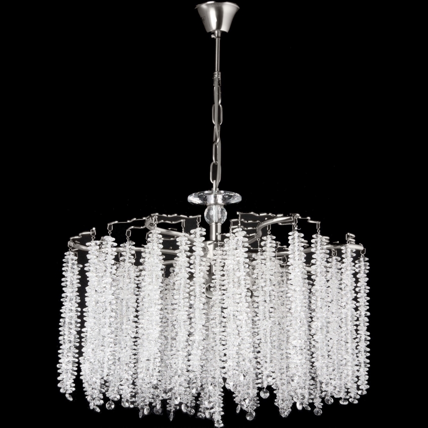 Lustra ar ķēdi 7xE14/60W/230V d. 54 cm spīdīgi hromēts