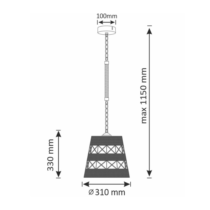 Lustra ar ķēdi ALMA 1xE27/20W/230V