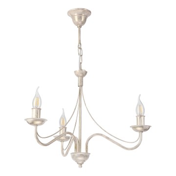 Lustra ar ķēdi ANTON 3xE14/60W/230V, balta patīna