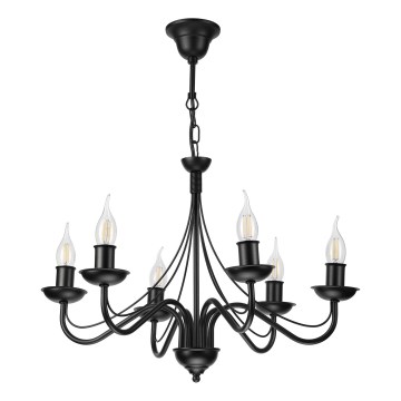 Lustra ar ķēdi ANTON 6xE14/60W/230V melna