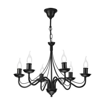 Lustra ar ķēdi ANTON 6xE14/60W/230V melna