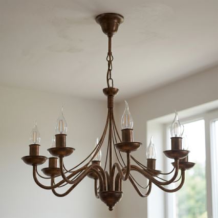 Lustra ar ķēdi ANTON 8xE14/60W/230V bronzas krāsā