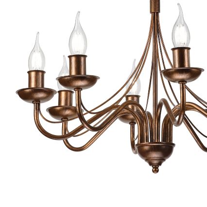 Lustra ar ķēdi ANTON 8xE14/60W/230V bronzas krāsā