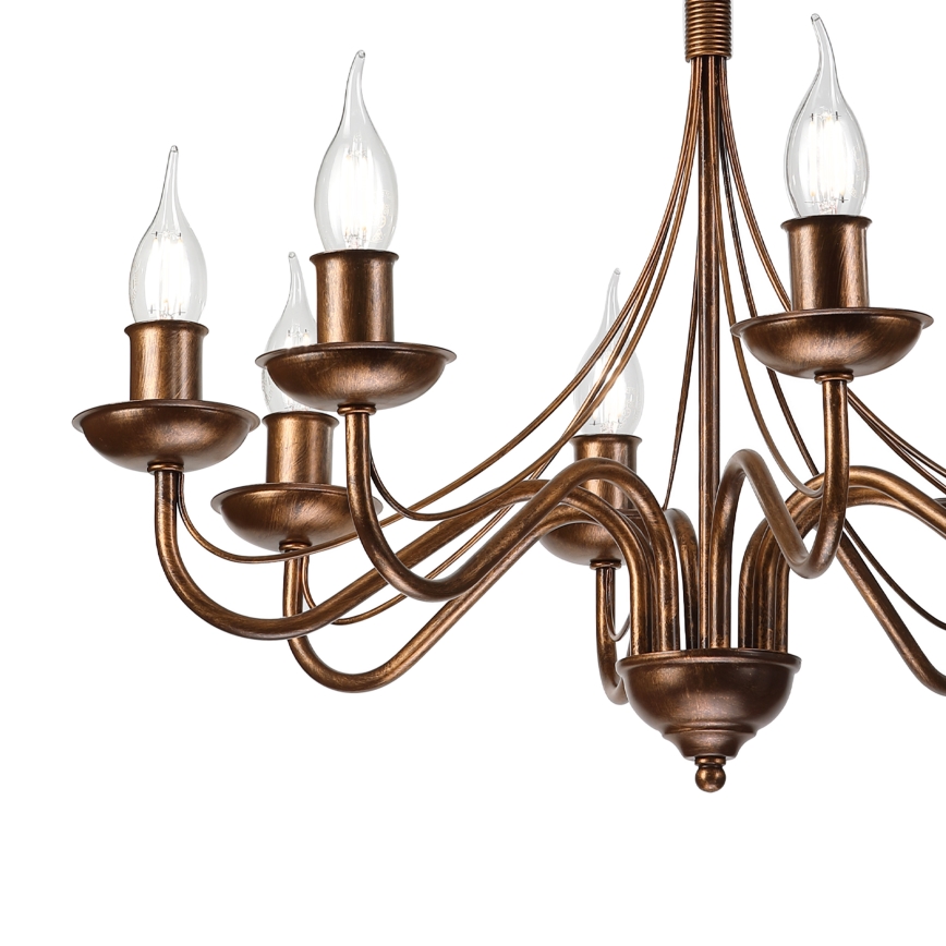 Lustra ar ķēdi ANTON 8xE14/60W/230V bronzas krāsā