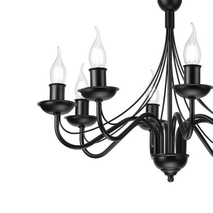 Lustra ar ķēdi ANTON 8xE14/60W/230V melna