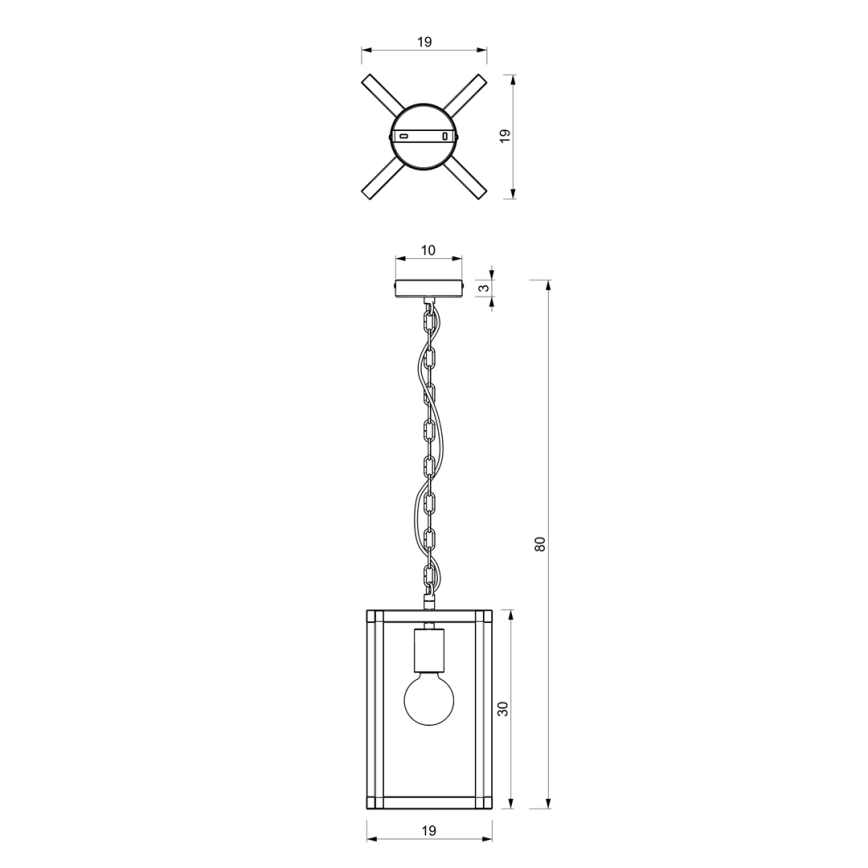 Lustra ar ķēdi ARNOLD 1xE27/60W/230V melna