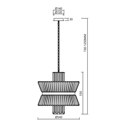 Lustra ar ķēdi AURELIA 12xE14/40W/230V zelta