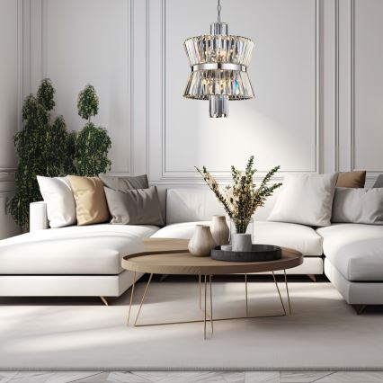 Lustra ar ķēdi AURELIA 8xE14/40W/230V matēts hroms