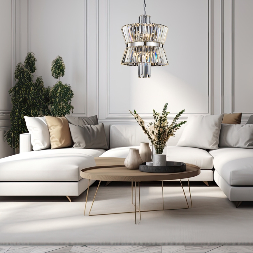 Lustra ar ķēdi AURELIA 8xE14/40W/230V matēts hroms