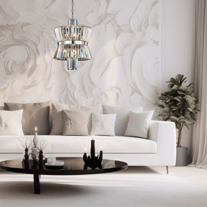 Lustra ar ķēdi AURELIA 8xE14/40W/230V matēts hroms