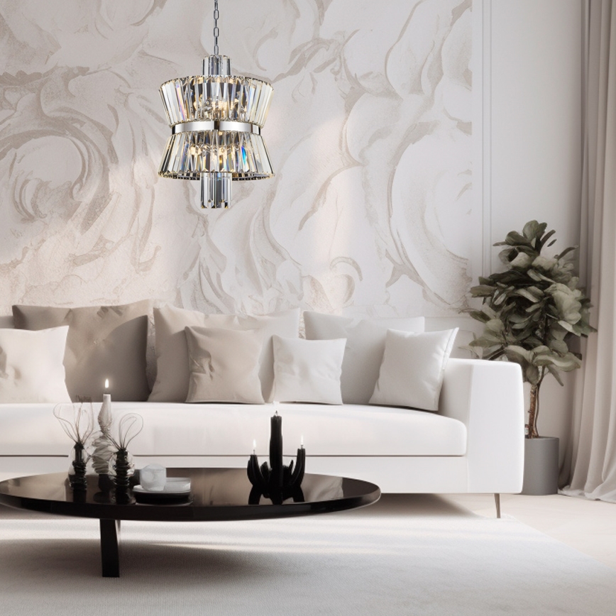 Lustra ar ķēdi AURELIA 8xE14/40W/230V matēts hroms