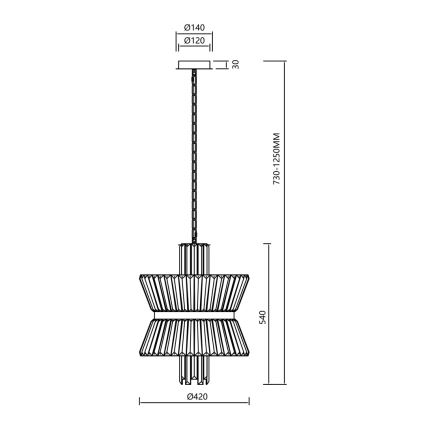 Lustra ar ķēdi AURELIA 8xE14/40W/230V hroms