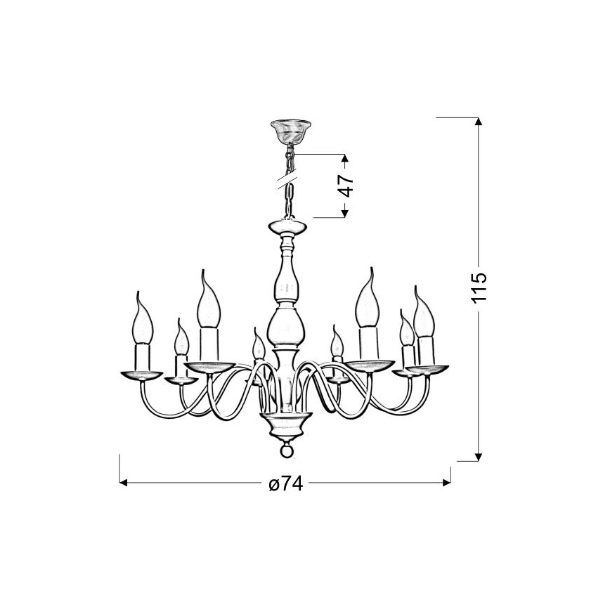 Lustra ar ķēdi BELLAGIO 8xE14/40W/230V