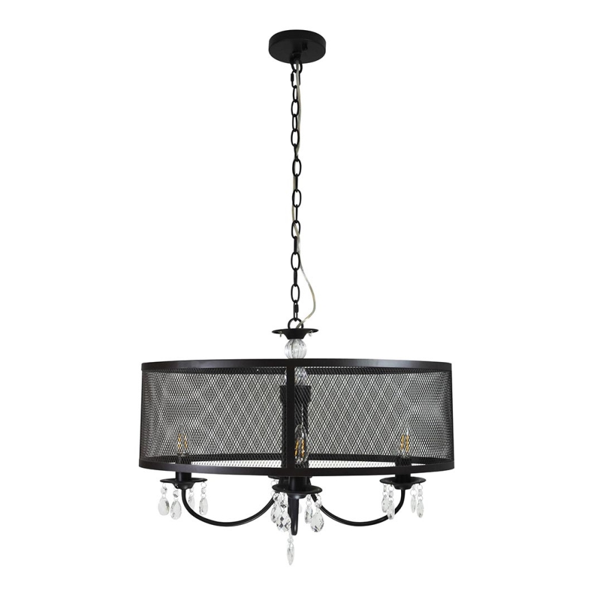 Lustra ar ķēdi BRESSO 4xE14/12W/230V melna