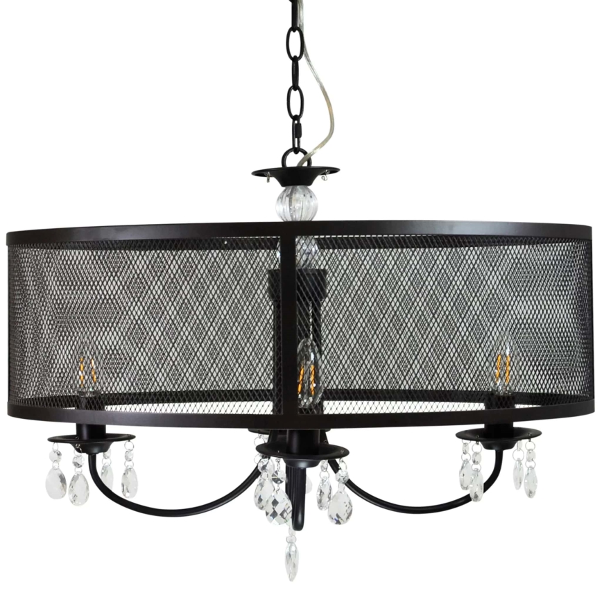 Lustra ar ķēdi BRESSO 4xE14/12W/230V melna