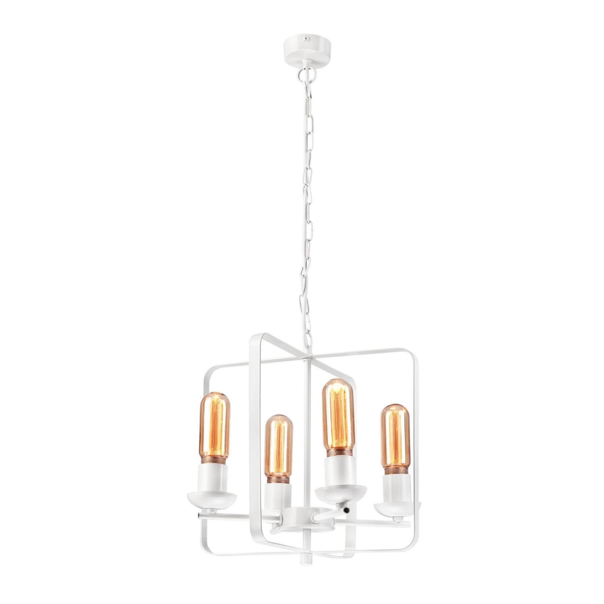 Lustra ar ķēdi CEDRIC II 4xE27/60W/230V balta
