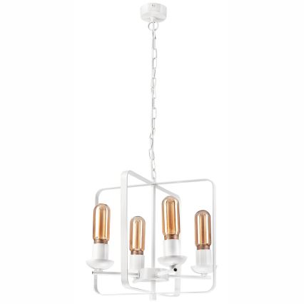 Lustra ar ķēdi CEDRIC II 4xE27/60W/230V balta