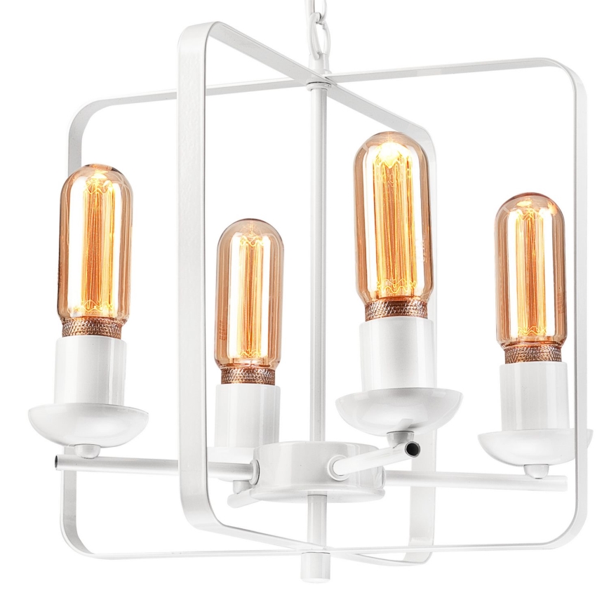 Lustra ar ķēdi CEDRIC II 4xE27/60W/230V balta