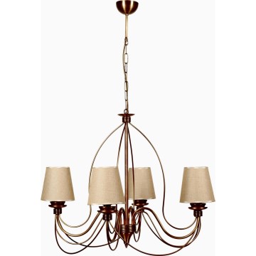 Lustra ar ķēdi CLASSIC 4xE14/40W/230V, bronzas/bēšas krāsā