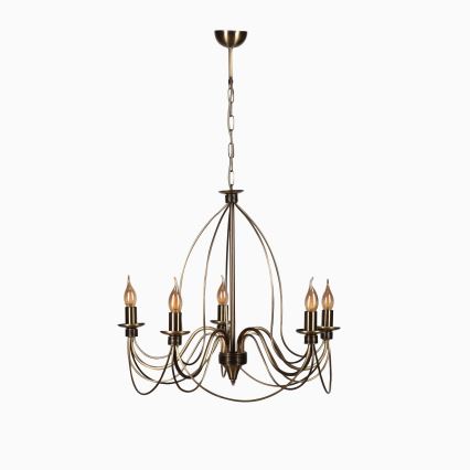 Lustra ar ķēdi CLASSIC 5xE14/40W/230V bronzas krāsā